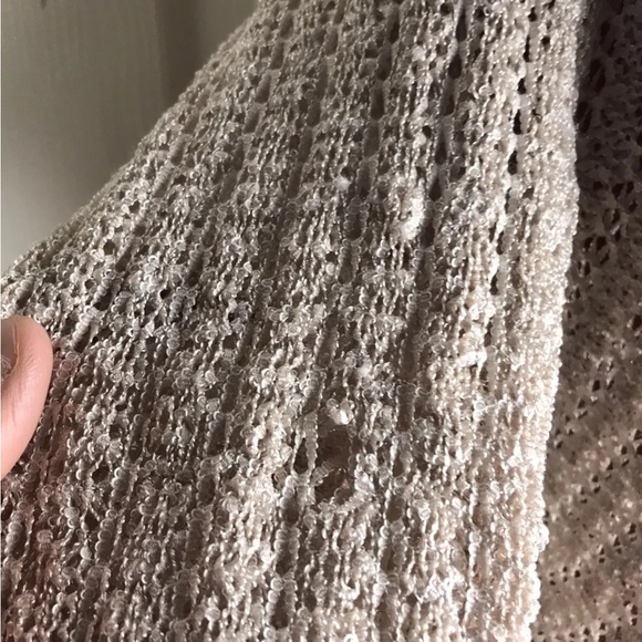 CACHE SHAWL COLLAR DRAPED OPEN FRONT CARDIGAN - BEIGE -SIZE L LARGE - Picture 9 of 11